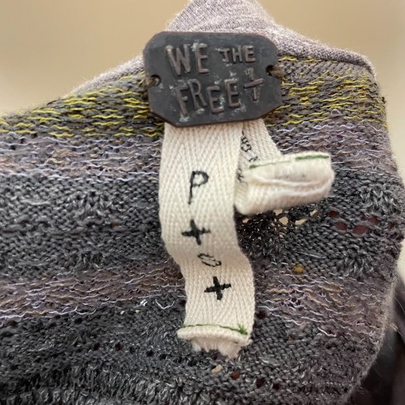 We the Free People Fair Isle Boho Tunic Mini Dress Size Small Raglan Sleeve - Picture 6 of 7